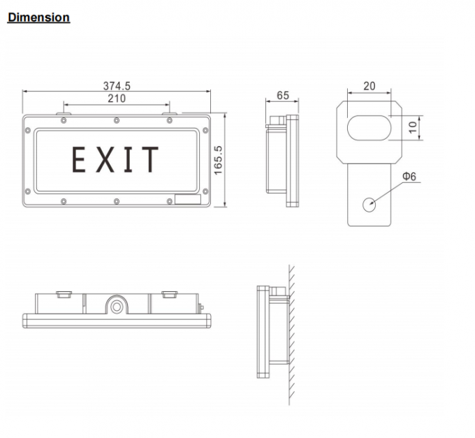 Explosion-Proof, Ultra-Bright LED Exit Sign with Buzzer – Ceiling/Wall/Base Mount – BYY Series – Hazardous Area Lighting – 3W – Die-Cast Aluminum with Epoxy Coating