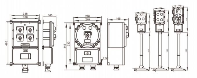 Energy- ATEX Explosion-proof Control Station Flameproof Electrical Control Boxes 220/380Vac G1/2