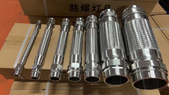 Conduito à prova de explosão comprimentos personalizados 30cm 300mm Materiais de borracha e aço inoxidável Certificações ATEX