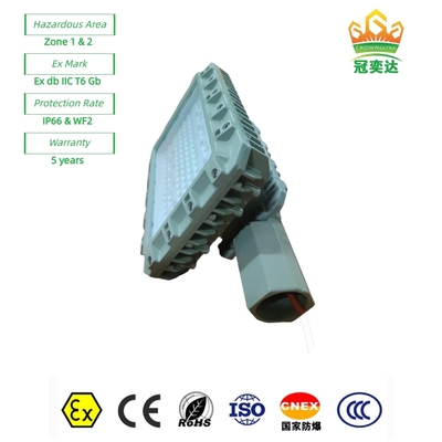 Lâmpadas de LED de rua com prova de excesso de luz ATEX WF2 IP66 CREE para zona 1 Campo petrolífero/marinho 180lm/w 295≤V