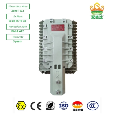 Lâmpadas de LED de rua com prova de excesso de luz ATEX WF2 IP66 CREE para zona 1 Campo petrolífero/marinho 180lm/w 295≤V