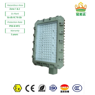 Lâmpadas de LED de rua com prova de excesso de luz ATEX WF2 IP66 CREE para zona 1 Campo petrolífero/marinho 180lm/w 295≤V