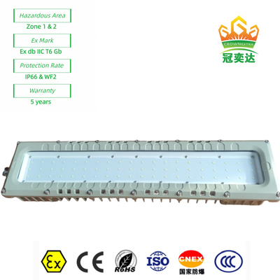 Iluminação linear à prova de descarga ATEX IEC IP66 WF2 com alumínio industrial LED Iluminação marítima 90-295V 100Watt