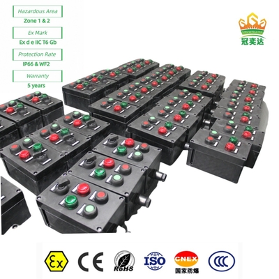 Exproof Fireproof ATEX Estação de controlo para iluminação industrial petroquímica Suspensão vertical 380Vac