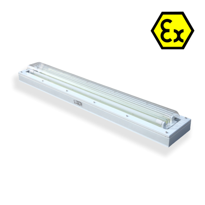 Exproof ATEX Luz linear fluorescente ignífugo resistente ao pó/à água para a zona de perigo 1 2 Óleo gasoso 100lm/watt