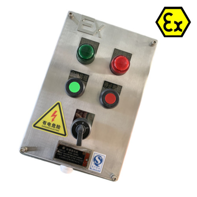 Estações de controlo de aço inoxidável ATEX IP66 Exd Painéis de controlo ignífugos com cabo à prova de explosão 10A