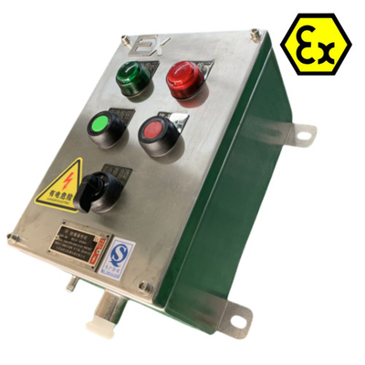 Estações de controlo de aço inoxidável ATEX IP66 Exd Painéis de controlo ignífugos com cabo à prova de explosão 10A