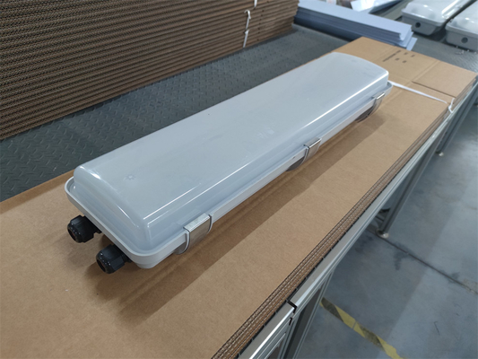 A luz fluorescente resistente a chamas, certificada ATEX e IECEx, de poupança de energia duradoura. Iluminação linear industrial para ambientes de gás e poeira explosivos.