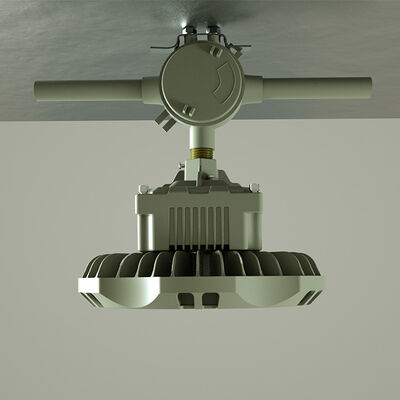 Luminária de alta baía à prova de explosão com vida útil superior a 50.000 horas e THD inferior a 20%, ideal para aplicações de iluminação em zonas perigosas