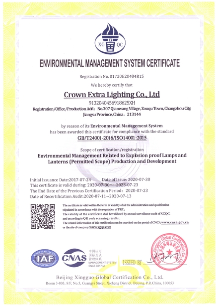 China crown extra lighting co. ltd Certificações